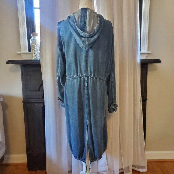 A.L.C. Denim Hooded Coat/Dress, M - Picture 4 of 4